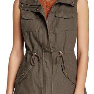 Sebby Green Moss Canvas Utility Vest (M)